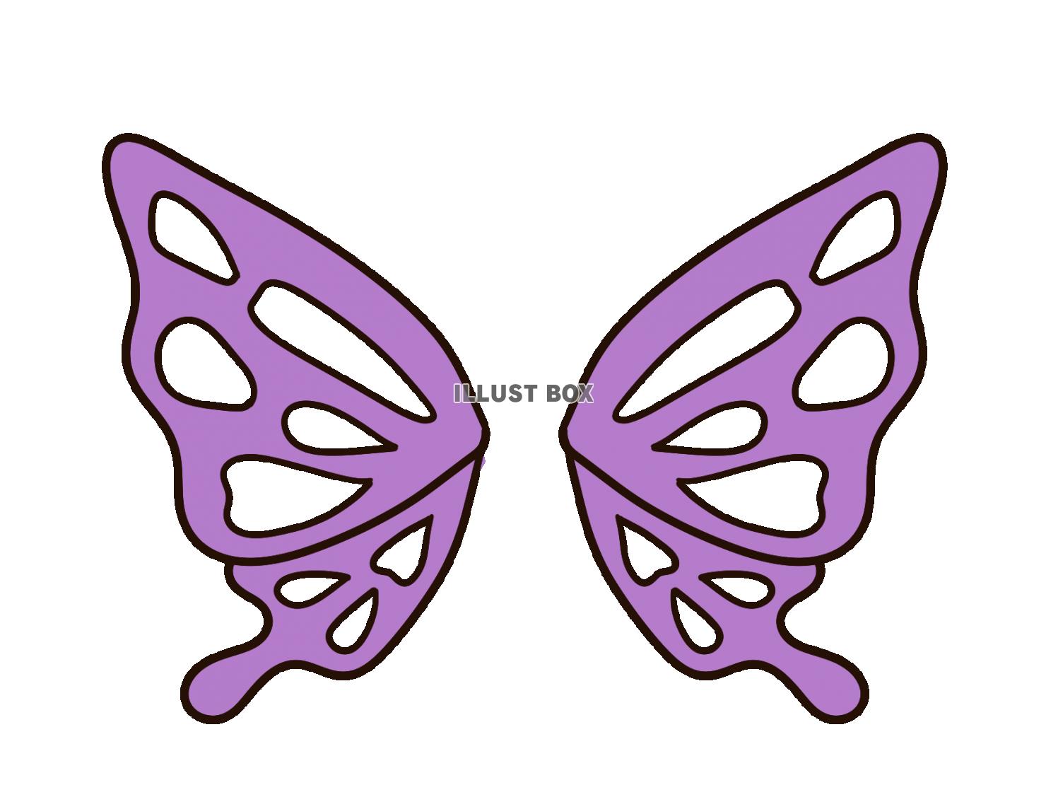 無料イラスト きれいな蝶の翅 紫