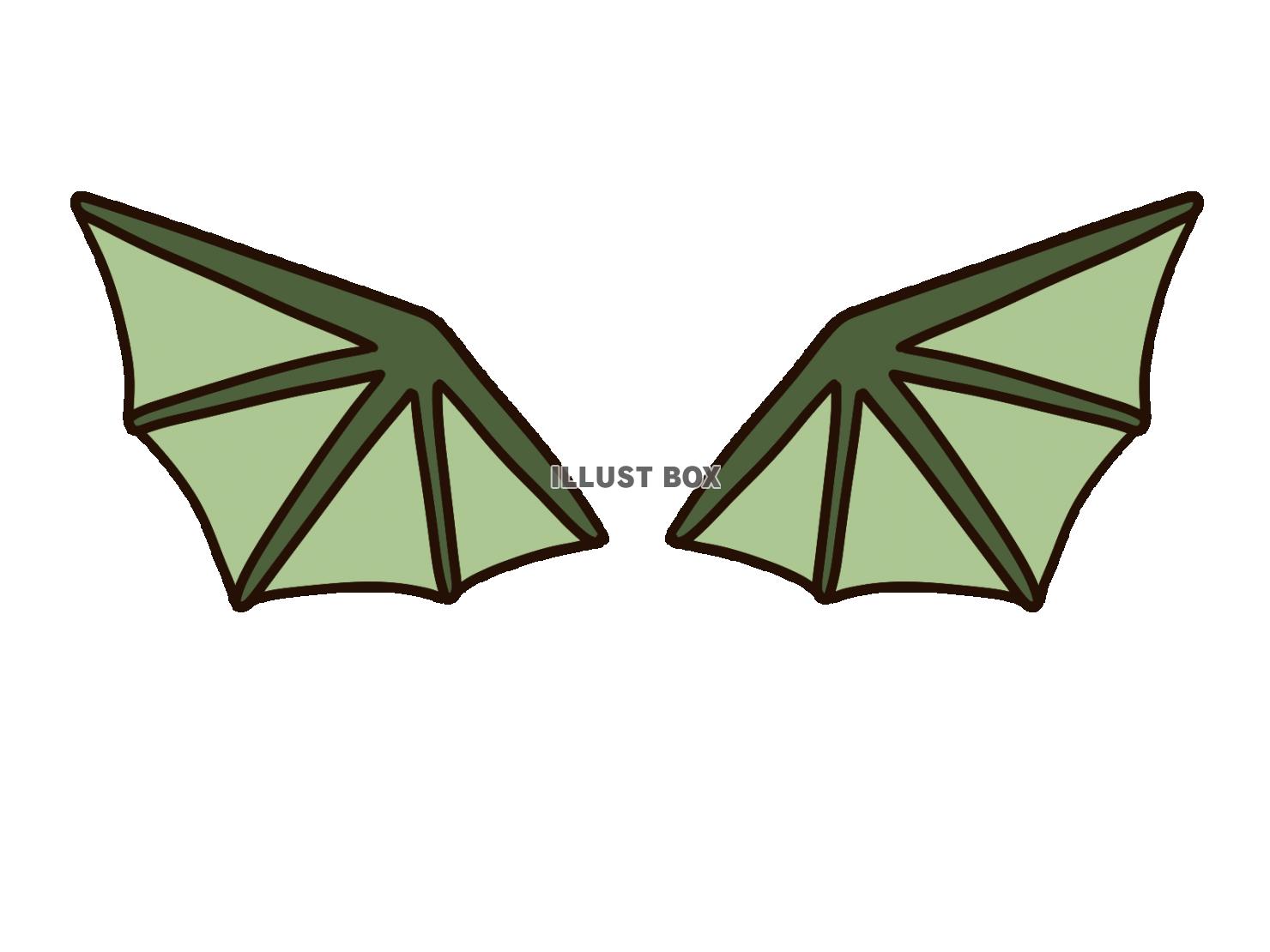 かっこいいモンスターの翼　緑