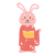 振袖のかわいいウサギ・2023・卯年