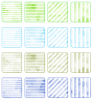ラフな水彩ストライプの正方形フレームセット