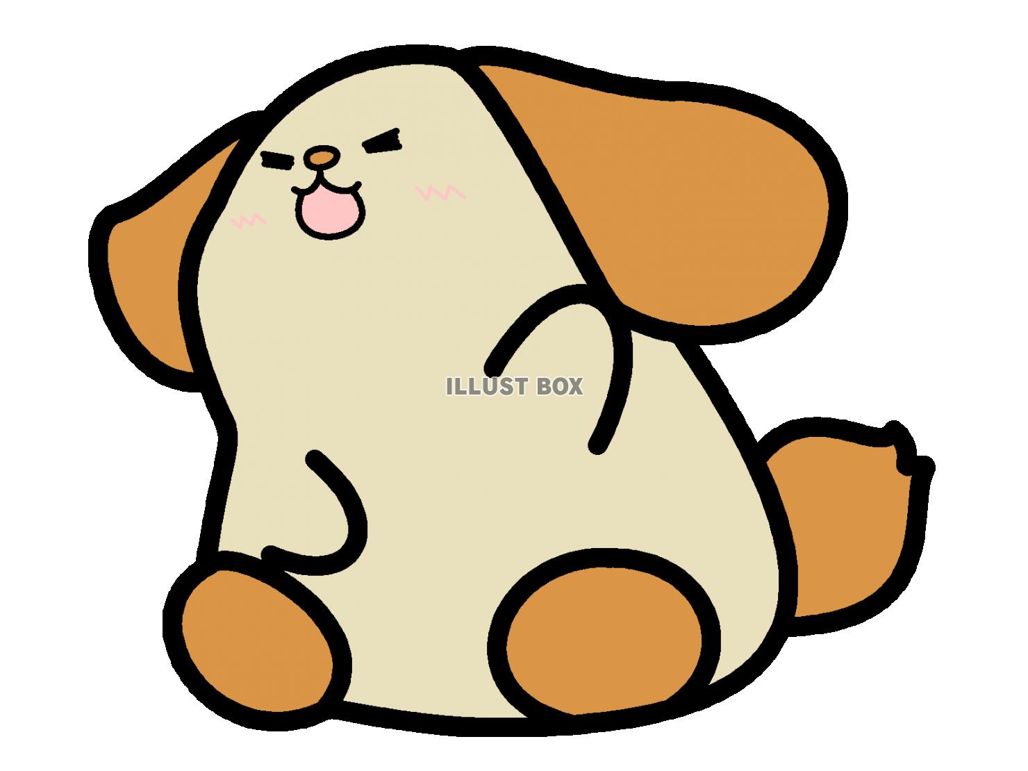 笑顔で手を振るかわいい犬