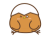 座ってウィンクするひよこ（地鶏）