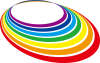 カラフルな虹色のリングの重なり フレーム 