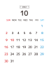 2022年10月カレンダー_シンプル