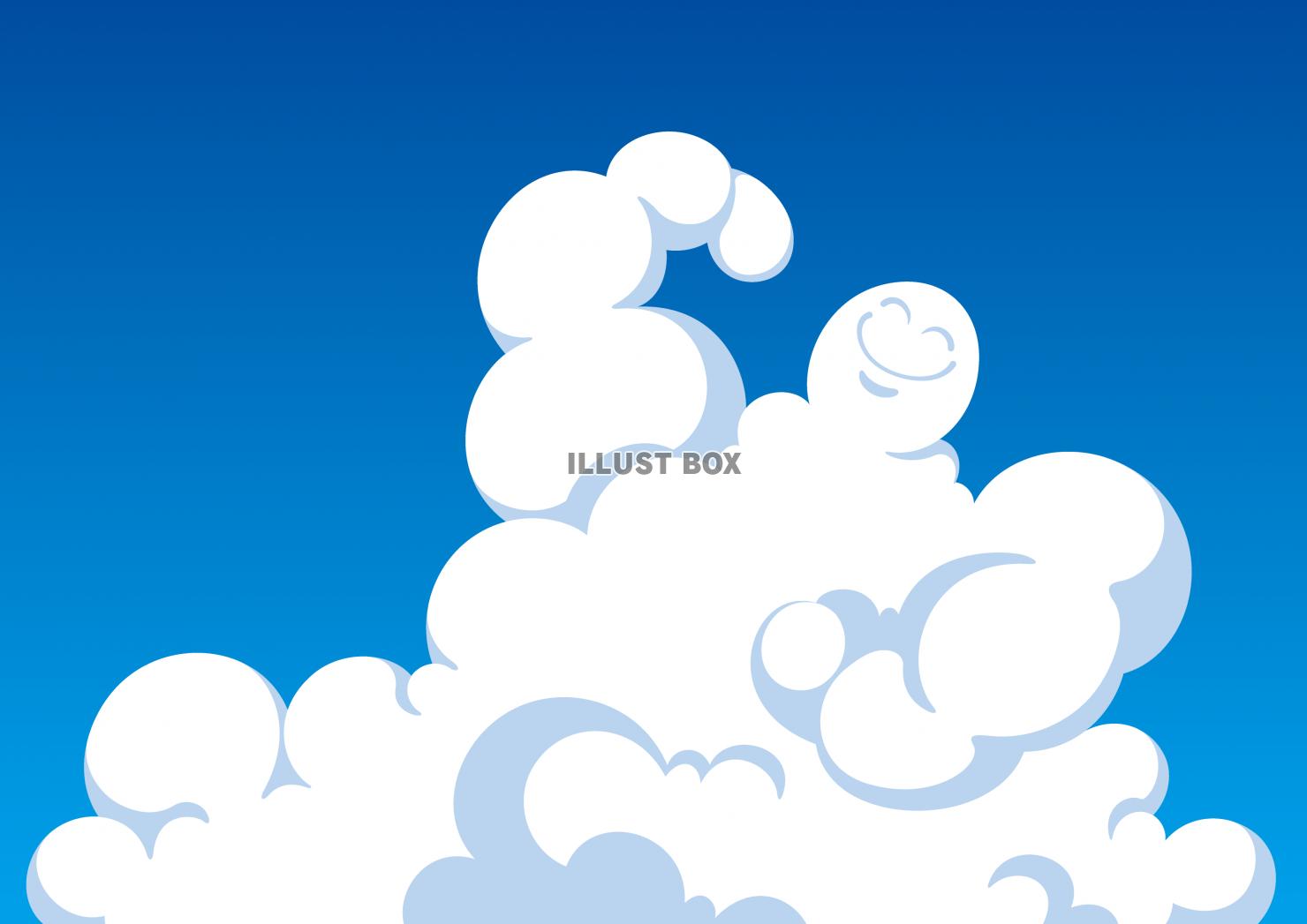 夏空の入道雲のキャラクター　夏のイメージ