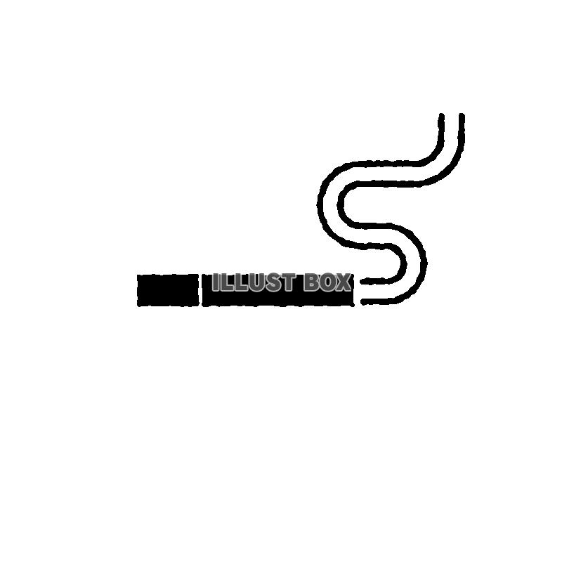 無料イラスト タバコと煙のシンプルなマーク