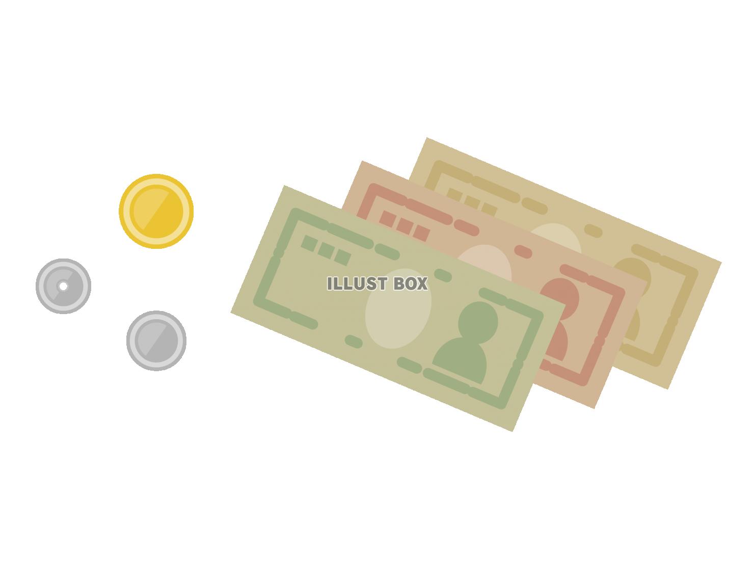 紙幣と硬貨-お金、現金の支払い
