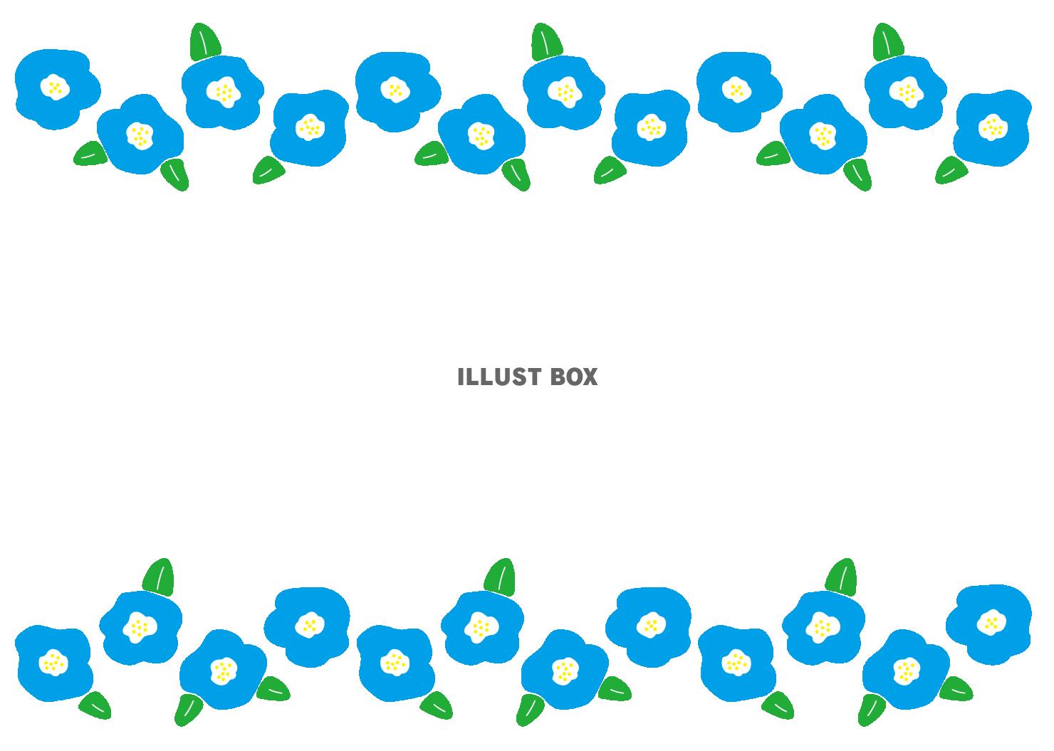シンプルな青い花のフレーム(zipファイル: pdf,jpg...