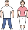 シンプルな男女　カップル　パートナー　夫婦