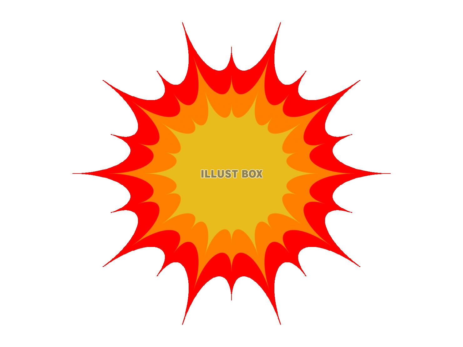 シンプルな爆発エフェクトのアイコン（透過PNG）