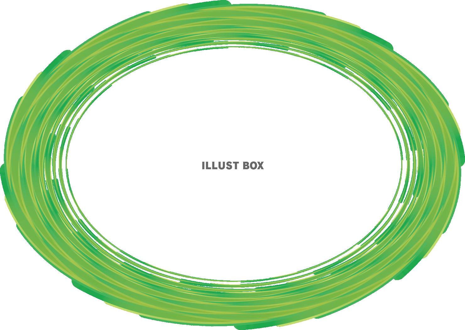 ナチュラルなイメージ　グリーンの楕円　フレーム