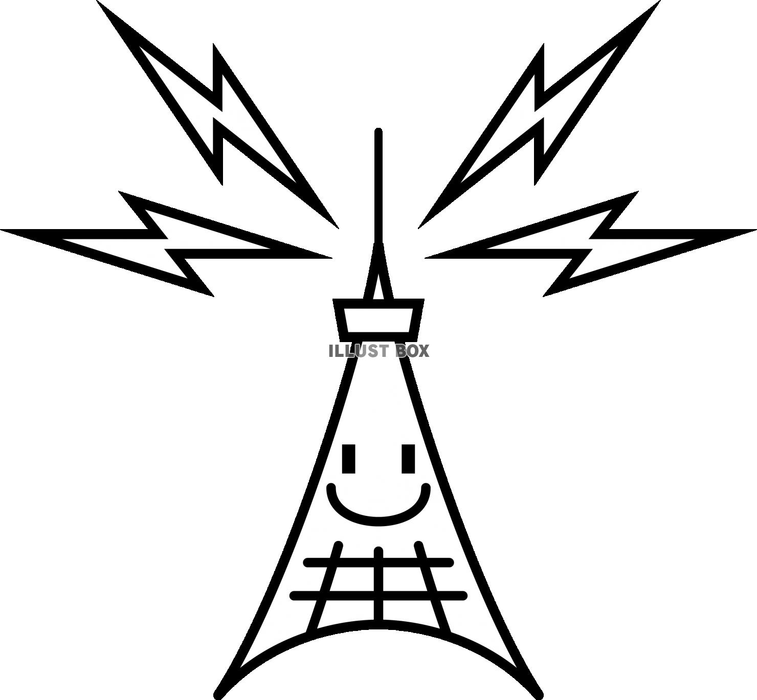 シンプルな建物　電波塔のキャラクター