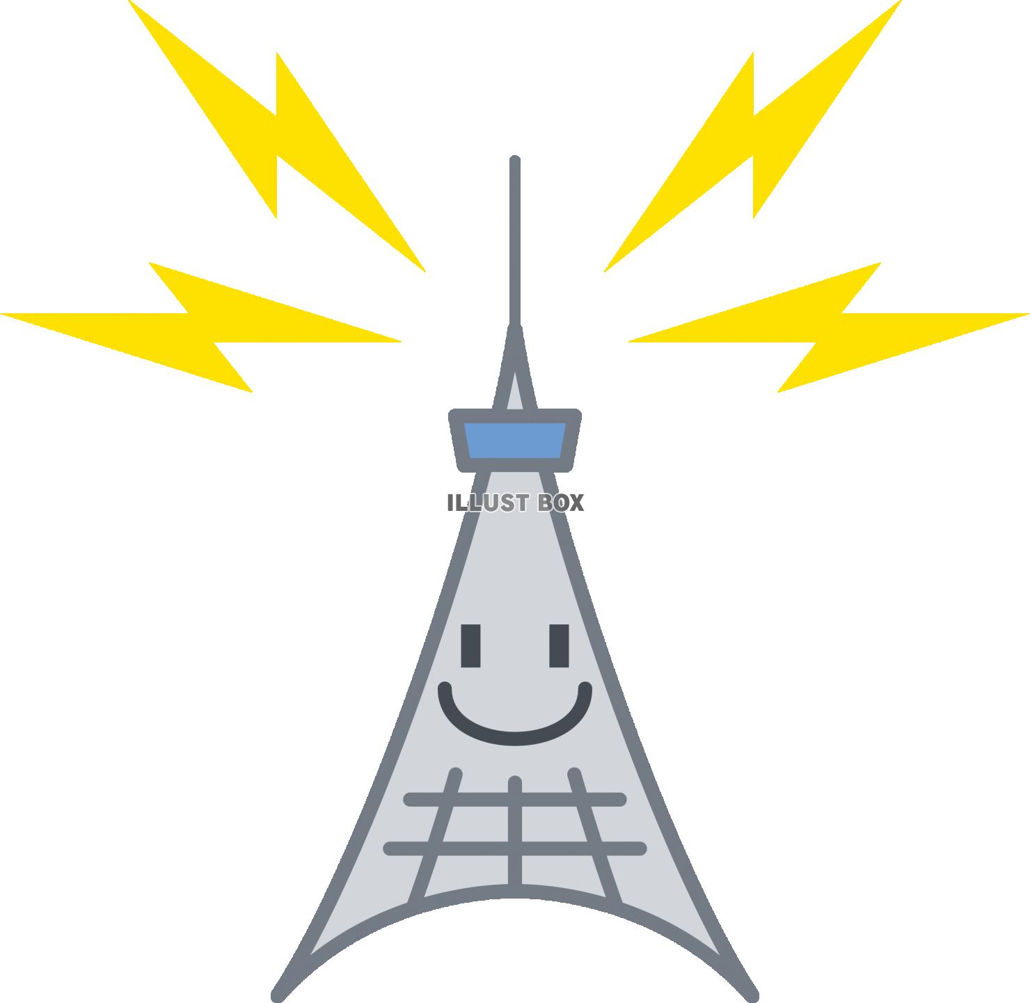 シンプルな建物　電波塔のキャラクター
