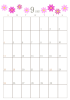 ２０２２年　９月のカレンダー（縦）　コスモス