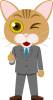 擬人化したスーツ姿の猫のビジネスマン　いいねのポーズ