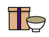 木箱と茶碗