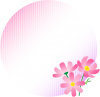 秋桜の円形フレーム02　グラデーション