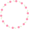 秋桜の円形フレーム05
