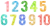 水彩タッチの数字（ゴシック）チェック