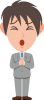 若いイケメンなビジネスマン　お願い　お詫び　ポーズ