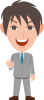 若いイケメンなビジネスマン　挨拶　合図　ポーズ
