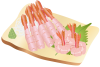 甘エビの刺身（透過PNG）