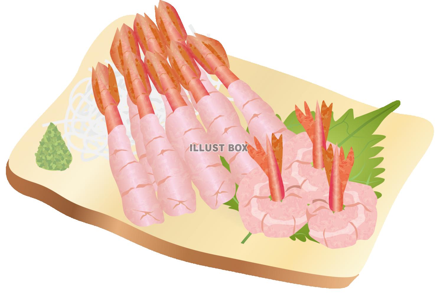 甘エビの刺身（透過PNG）