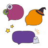 ハロウィンのふきだしセット1━文字なし