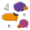 ハロウィンのふきだしセット3━文字なし