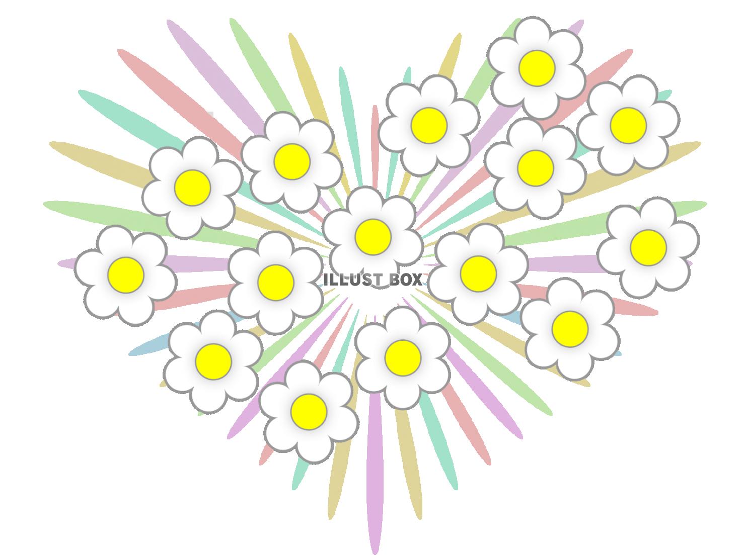 ハート形お花模様壁紙画像シンプル背景素材イラスト透過png