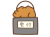 ウィンクする受付のひよこ（地鶏）