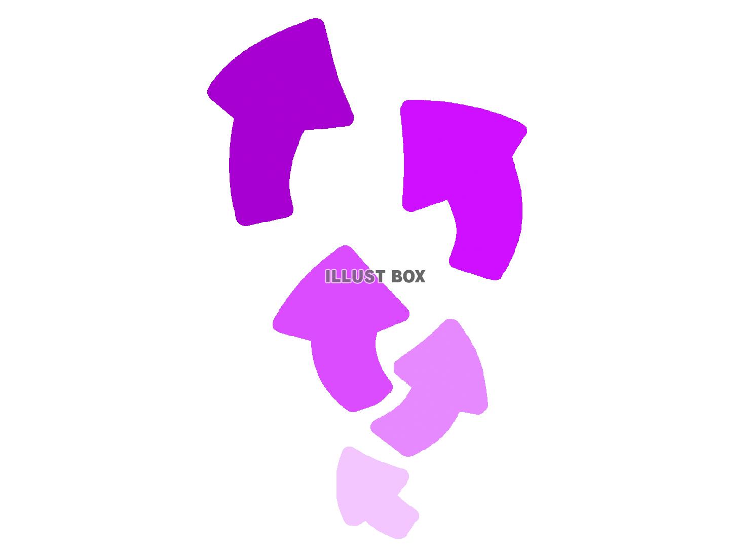 増える紫色の矢印