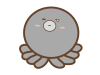 片目を閉じる灰色のタコ