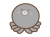 片目を閉じる灰色のタコ