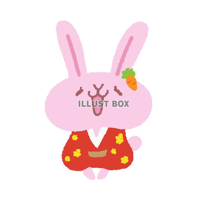 ウサギキャラシリーズ　新年のご挨拶女の子 