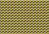 ゴールドでメタリックな立体的ブロックの壁紙　パターン 