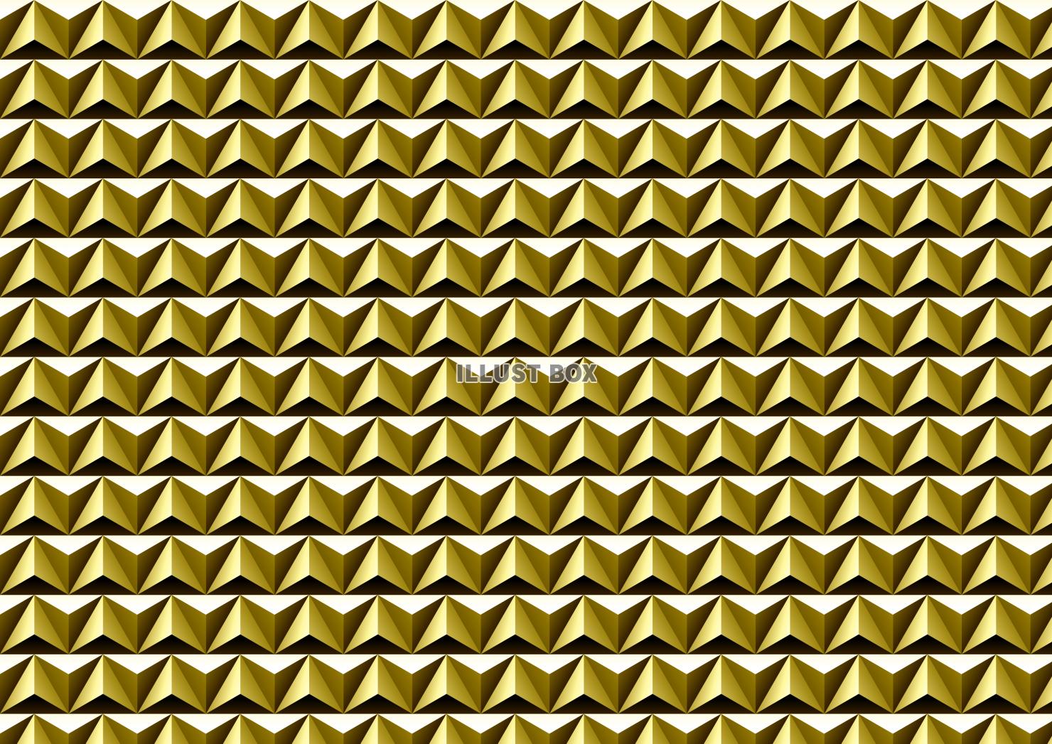 ゴールドでメタリックな立体的ブロックの壁紙　パターン 