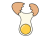 卵を割るイラスト（赤玉）