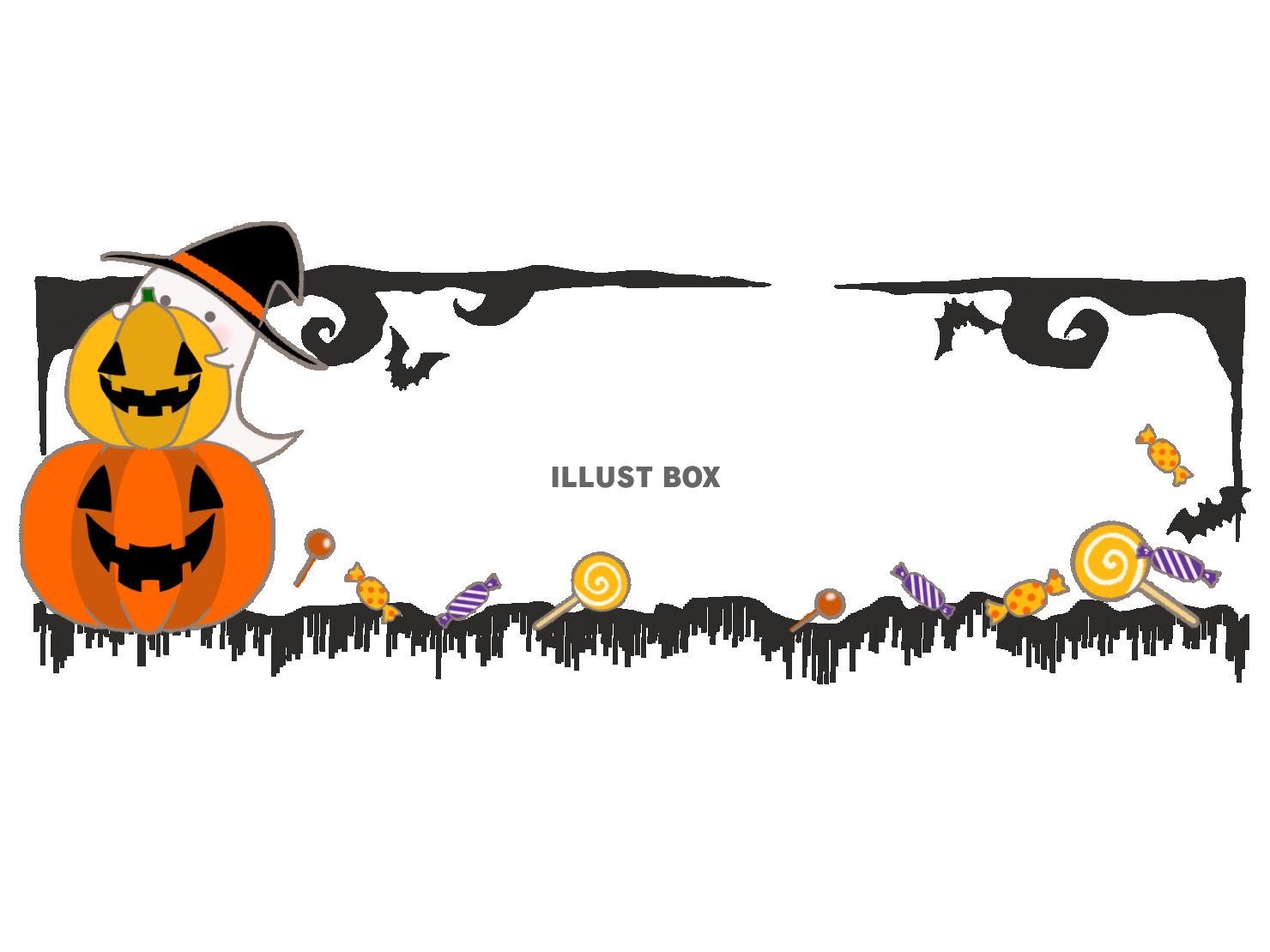 ハロウィンのラインイラスト　線あり