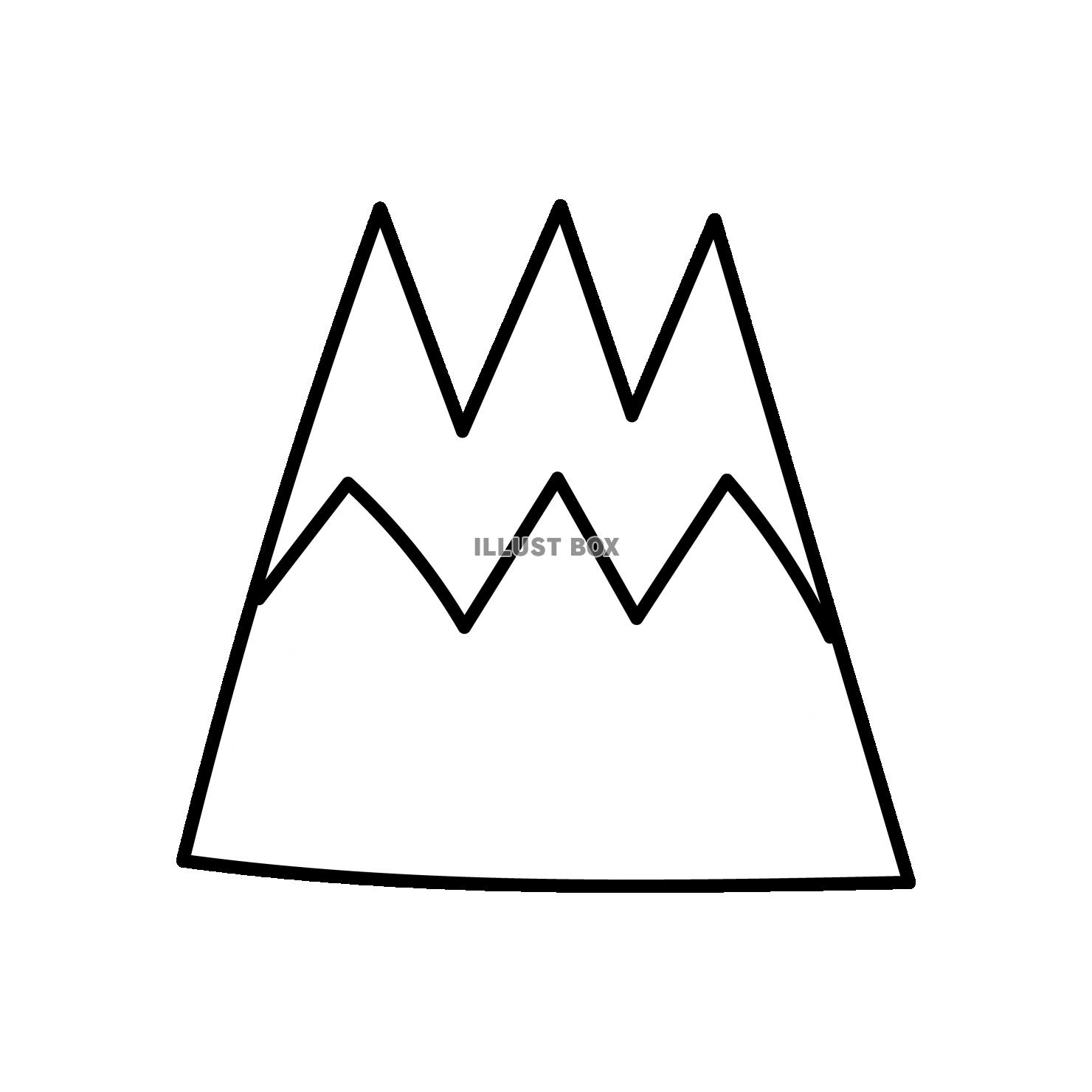 富士山・白黒・手描き