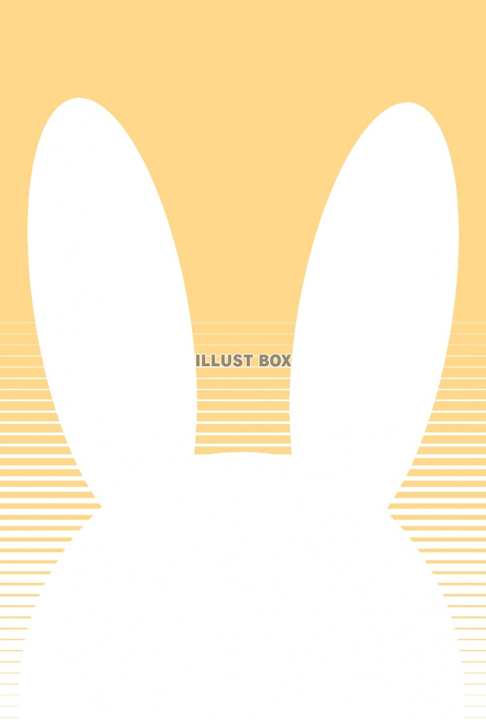 年賀状用シンプルなウサギ葉書（サイズ 148×100mm）