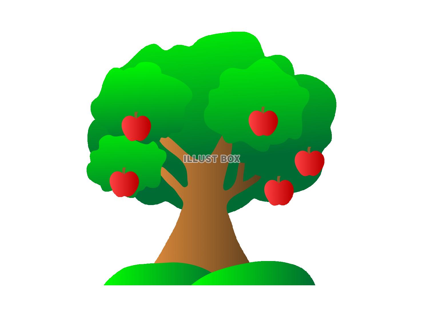 シンプルな林檎の木のアイコン【透過PNG】