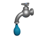 立体的な水道のアイコン【3DCG/透過PNG】