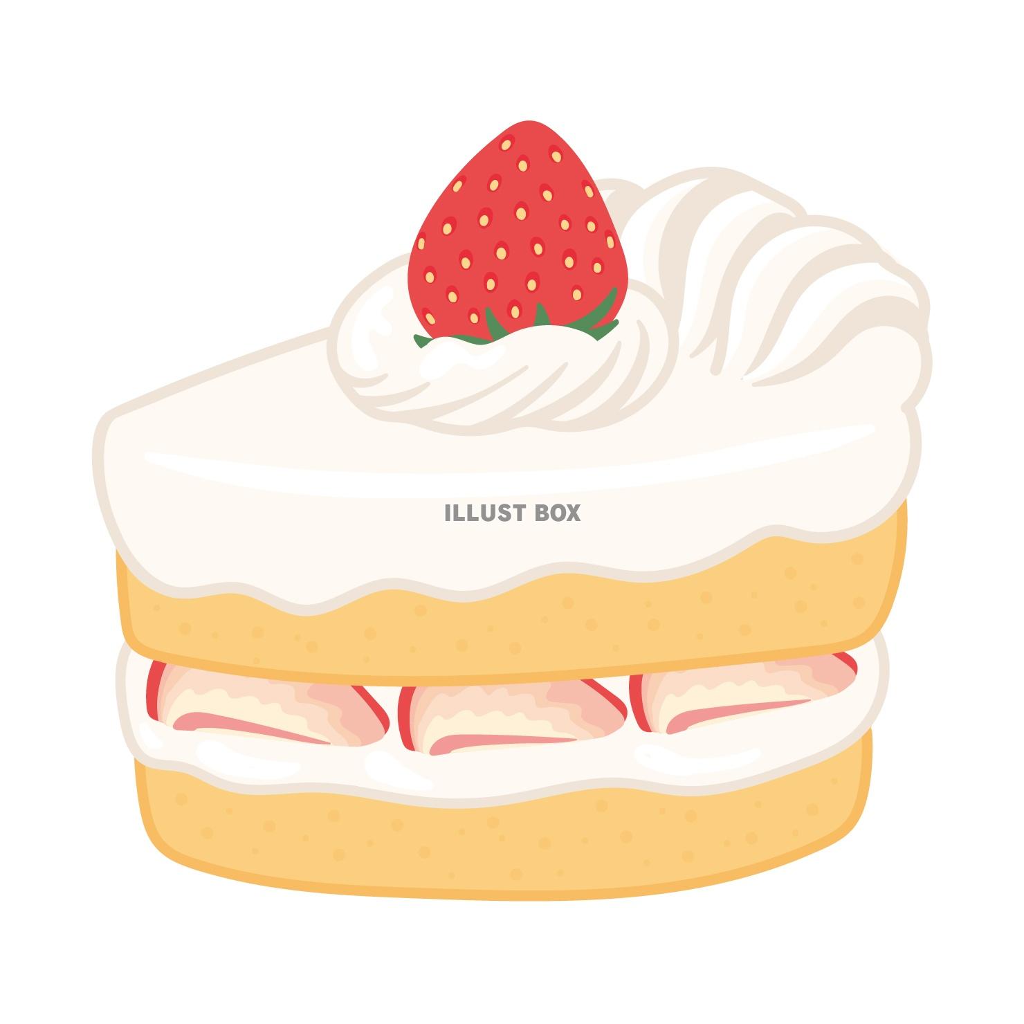 無料イラスト いちごのショートケーキ