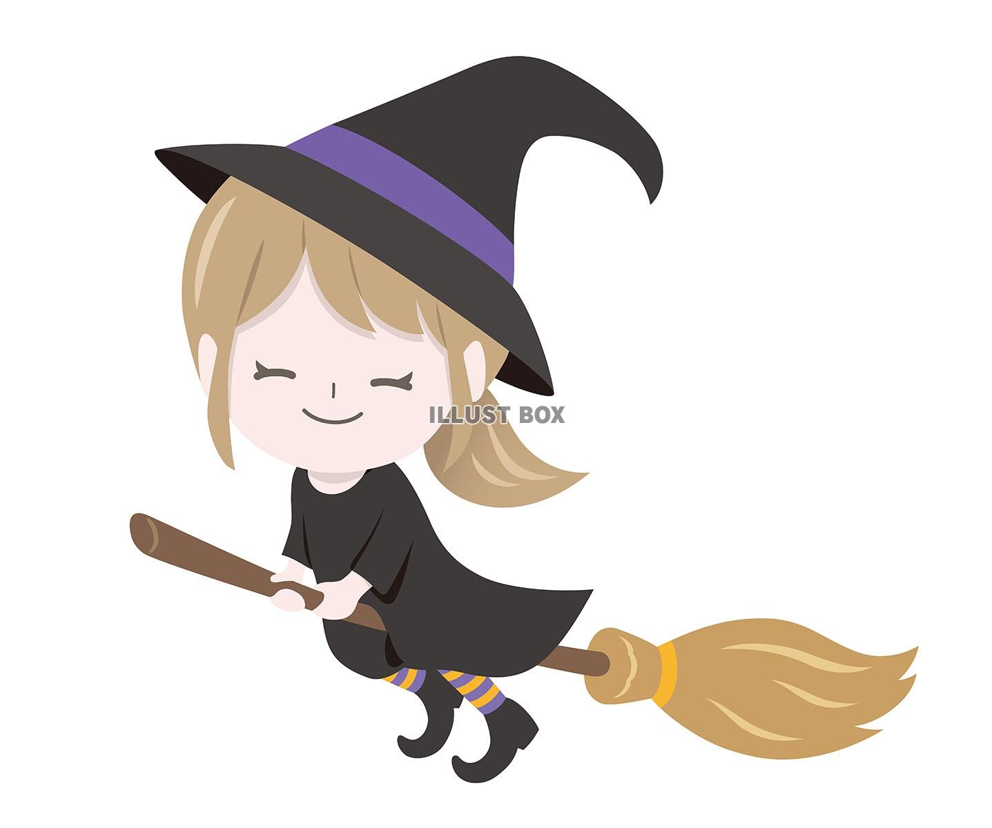 ハロウィンのキャラクター　かわいい魔女のイラスト