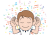 音楽鑑賞をする人　キャラクター　音符　音楽鑑賞のイメージ