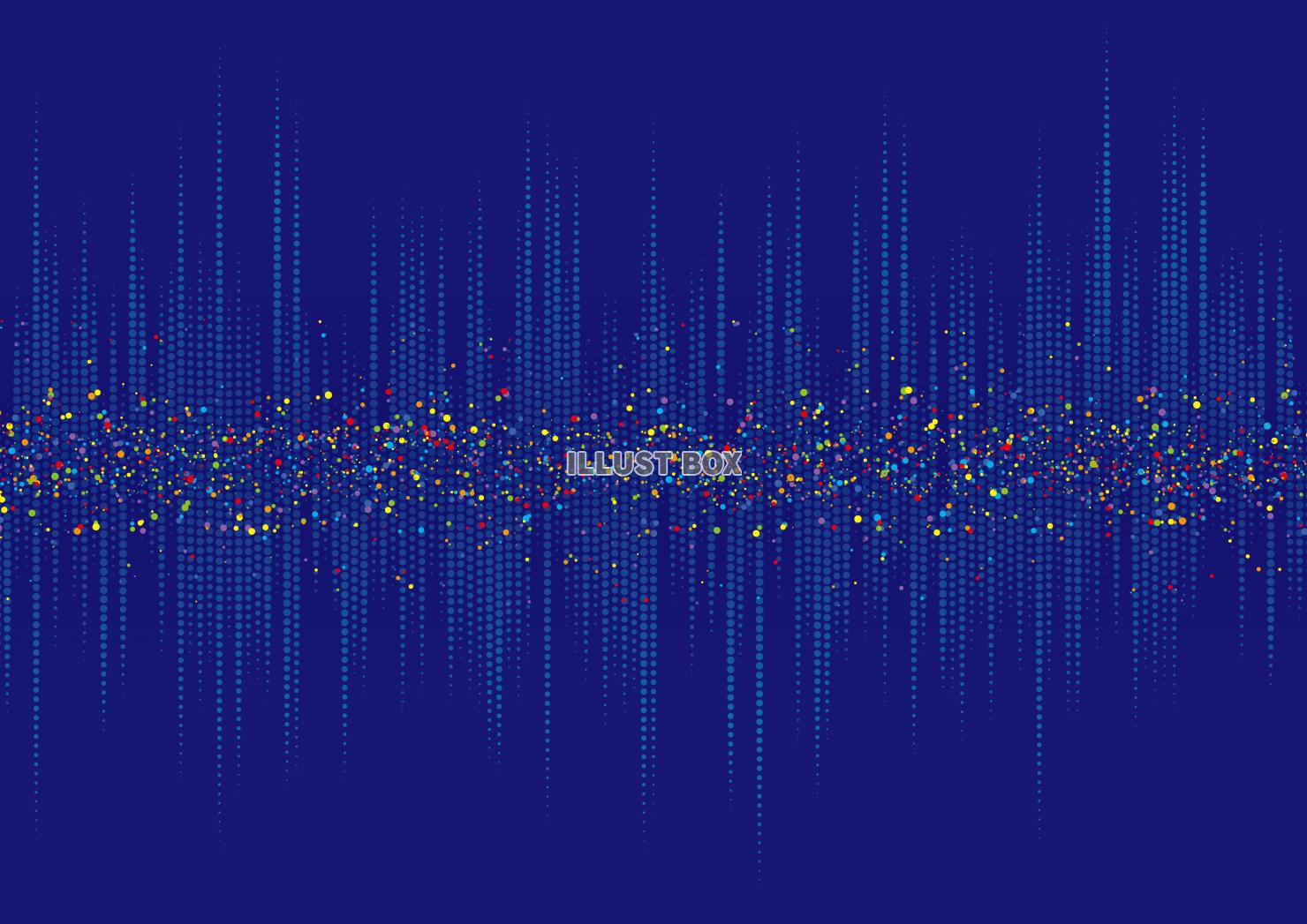 カラフルな波形　音波　音楽のイメージ背景