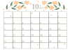 ２０２２年１０月のカレンダー（横）　キンモクセイ