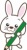 かわいいうさぎが鉛筆を持って勉強をするイラスト