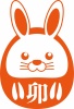 かわいいうさぎのダルマイラスト